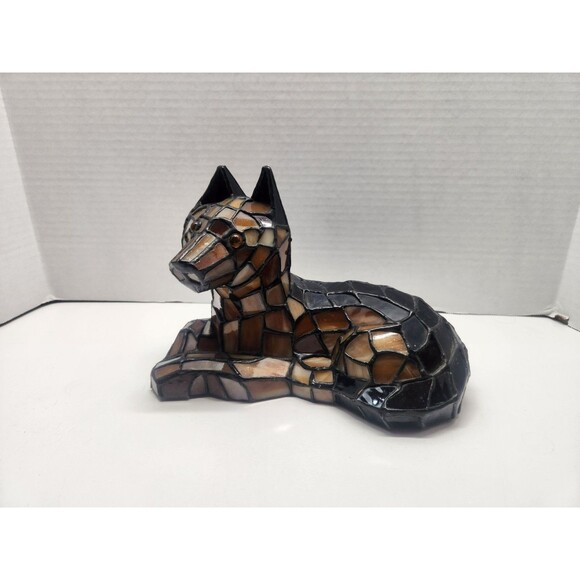 Vintage Meyda 7” Mini Tiffany Shepard Dog  Lamp Decor German Shepherd #17562 - Picture 10 of 12